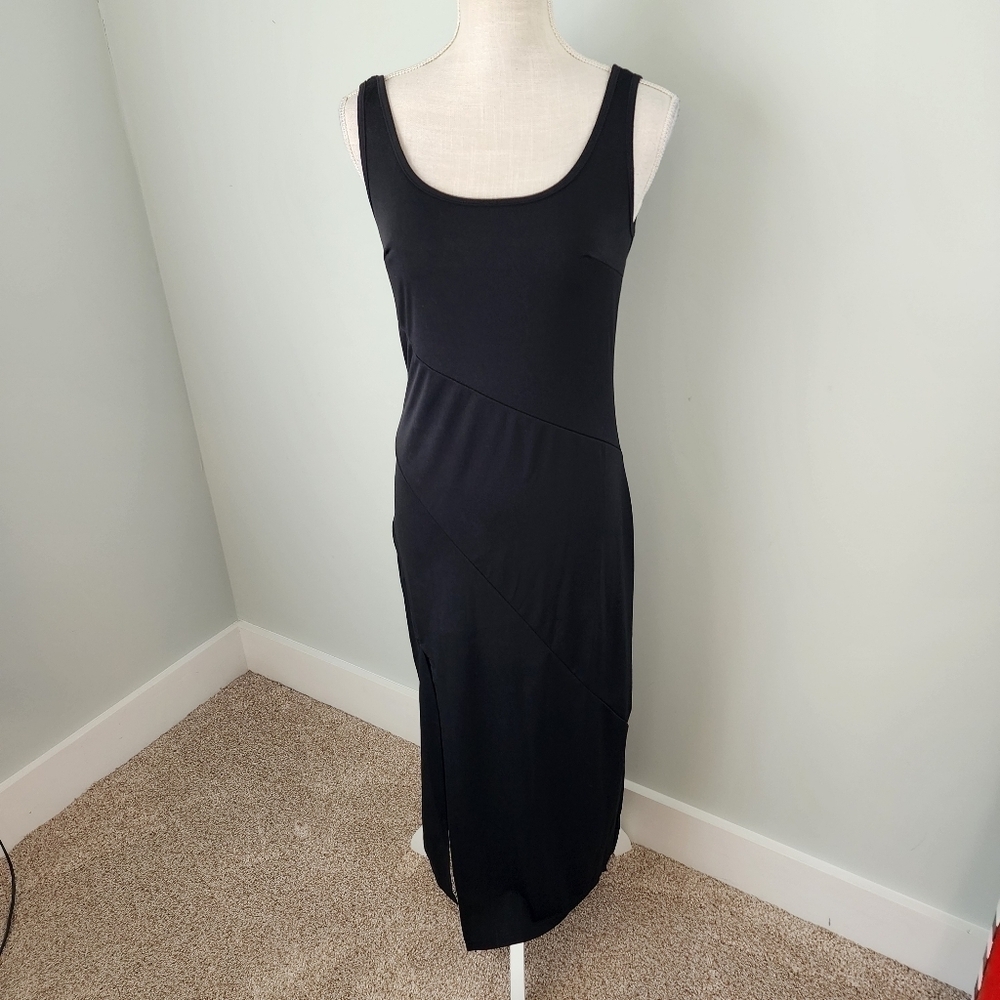 Meaneor Sleeveless Fitted Low Back Side Slit Dress Size Small